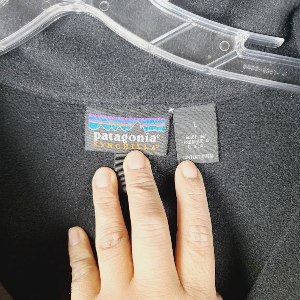 Patagonia Men's Black Synchilla Mock Neck Thermal Fleece Jacket Size L - Picture 6 of 7